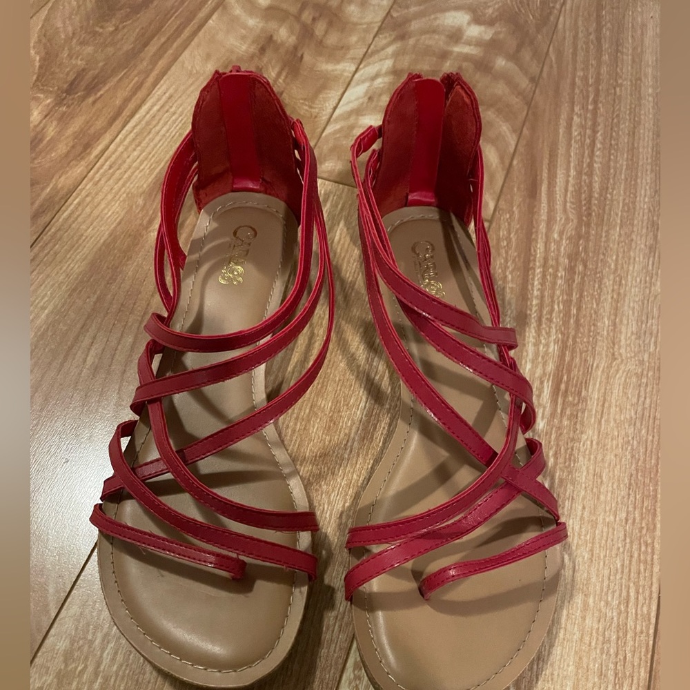 Carlos Santana red sandals